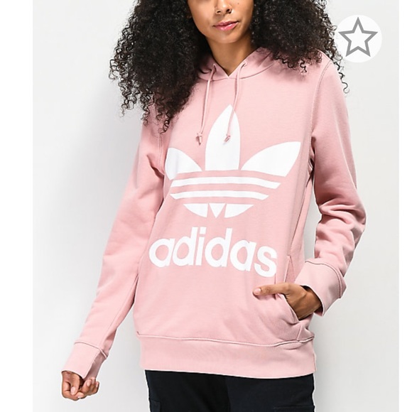 pale pink adidas hoodie
